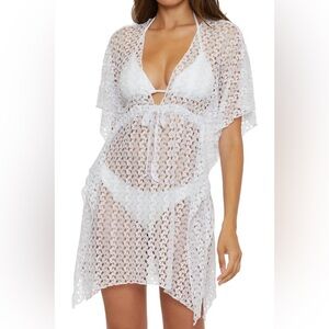 BECCA NWT Platinum Lace Tunic Cover Ups In White
